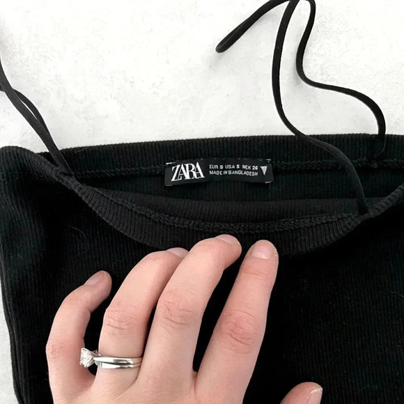 Zara/💰2 FOR $10💰Black ribbed crop top/ Size US S - Picture 8 of 9